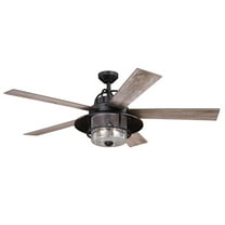 56 Inch Ceiling Fan with Light & Remote - Bronze Indoor Outdoor Fan, Gothic Glamour Design