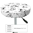 thumbnail image 2 of black Dog Puppy white Round Bar Stool Seat Covers, Elastic Round Chair Cover Stool Seat Slipcover Bar Stool Cushions Round Pad for 12-14 inch, 2 of 5