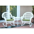 thumbnail image 2 of Jeco Ensemble de Conversation en Osier 3 Pcs Blanc avec Coussins Verts, 2 of 2