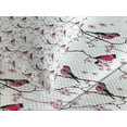thumbnail image 4 of Ambesonne East Quilted Bedspread Set 3 Pcs, Bullfinch Birds Sakura, Queen Size, Pink Black Grey, 4 of 5