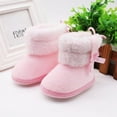 thumbnail image 3 of URMAGIC Baby Boys Girls Fleece Winter Warm Snow Boots Soft Sole Crib Shoes Booties for Newborn Infant Toddler 0-18 Months, 3 of 11