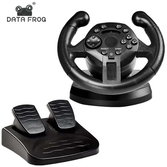 Volante de juego de rotación de 90 grados con volante de pedal para PS3 / PC para D-INPUT / para X-INPUT Scienceny EL3447-00B
