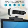 thumbnail image 2 of Caméra Web USB 4K avec Microphone Intégré et Couvercle de Confidentialité, Caméra Plug-and-Play 30FPS pour Bureau/ordinateur Portable, Compatible avec USB 2.0/3.0, Windows/Mac/Linux/Android, Câble de 1,5m pour en Ligne, 2 of 7