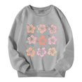 thumbnail image 4 of MEZZALL Chandail en Molleton Graphique pour Enfants Fille Col Rond Manches Longues Imprimé Fleuri, Gris, 10-11 Ans, 4 of 4