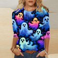 thumbnail image 2 of Fewfanhot Women Clothing Casual 3/4 Sleeve T-Shirts Round Neck Tunic Tops Business Casual Outfits 2026 Fall Fashion Clothes, 2 of 5