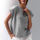 thumbnail image 2 of Eres Más Que una Camisa de Puntuación de Prueba Sexy de Manga Corta Lentejuelas Suelta Camisa de Blusa con Cuello en V, Poliéster, 2 of 6