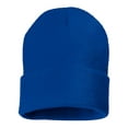 thumbnail image 3 of Rugby Solid Plain Long Beanie & Scarf Knit Sports Winter Set for Men & Women - Stay Warm & Stylish (Royal), 3 of 8
