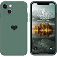 thumbnail image 1 of for iPhone 13 / Mini/Pro/Pro Max Case，Silicone Cases for Women Girly Men Clear Heart Pattern Flexible Protective Cover Shockproof Bumper Cute Shell (Green, Mini), 1 of 8