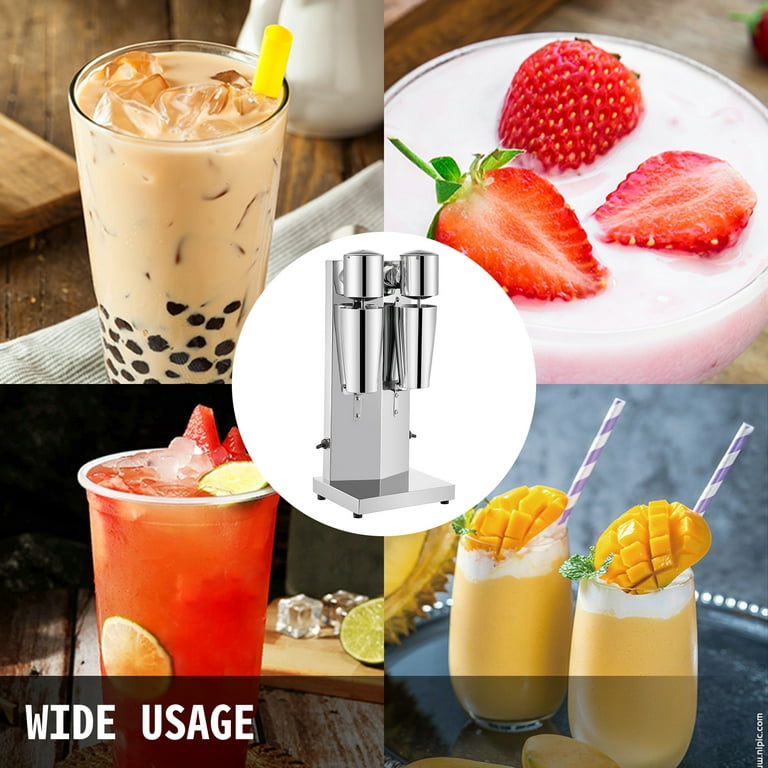 VEVOR Milkshake Maker, Single-Head Milkshake Machine, 280W Milkshake Mixer,  Malt Maker with 800ml Cups (Stainless Steel/PC), 2-Speed Electric Milk