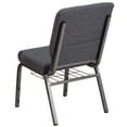 thumbnail image 4 of BizChair 4 Pack 18.5''W Church Chair in Dark Gray Fabric with Book Rack - Silver Vein Frame, 4 of 7