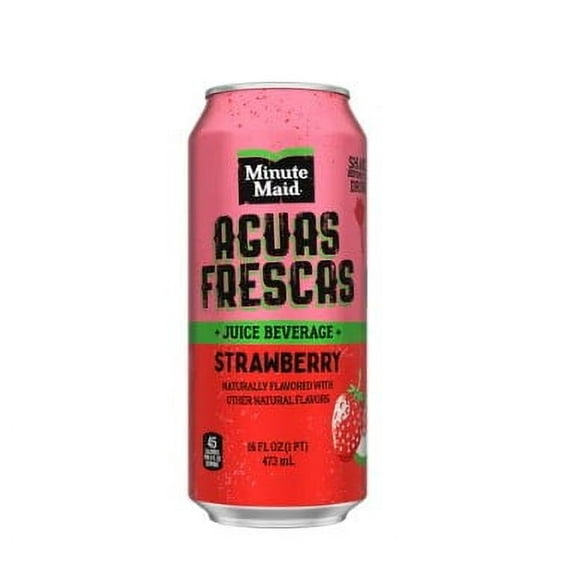 Minute Maid Aguas Frescas Strawberry, 16 oz cans, 12 pack