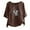 Brown, variant on WREESH Womens Loose Linen Shirts Fashion Printed T-Shirt Short Sleeves Blouse Round Neck Casual Tops Brown