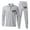 Grey, variant on Men's Slim Fit 2 Piece Suit Set with Two Button Blazer Long Sleeve Shirt Drawstring Pocket Pants for Party Wedding Business