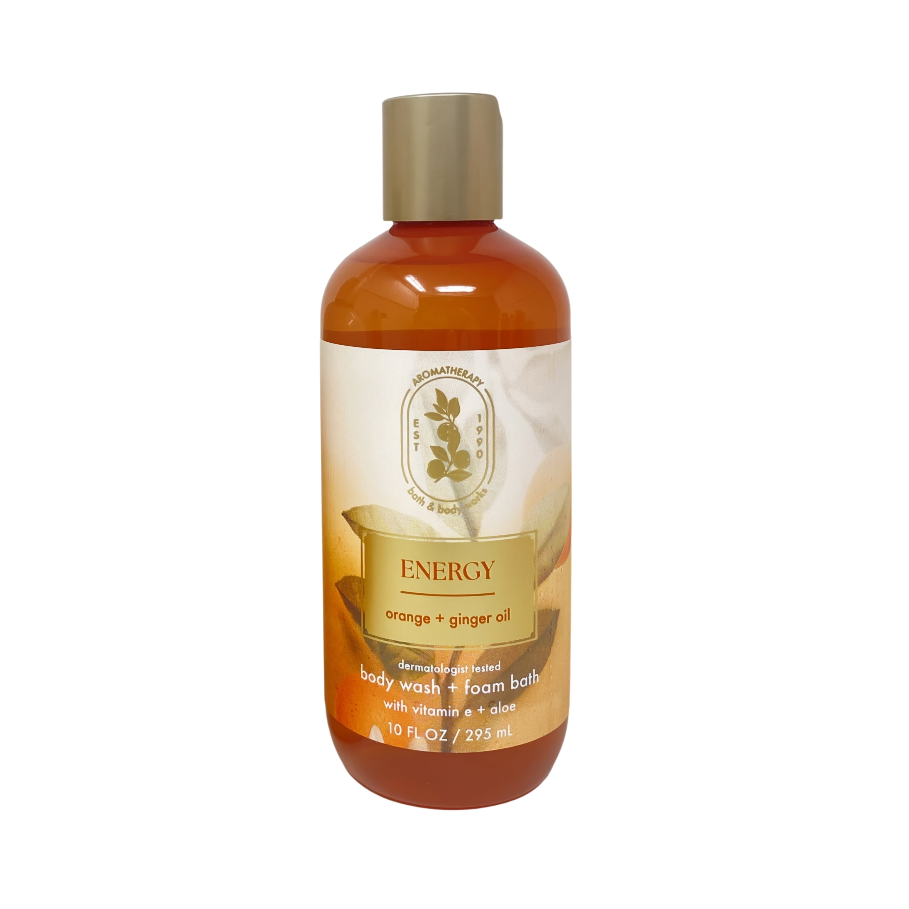 Bath & Body Works Aromatherapy Energy Orange + Ginger Oil - Ultimate Hydration Body Cream and Body Wash & Foam Bath with a Peach Gardenia Bar Soap