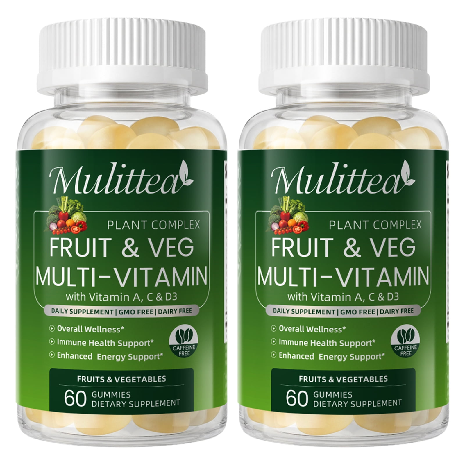 (2 Pack)Fruits and Veggies Supplement - Fruits and Vegetables Gummies (120 Gummies), Fruit & Herbs, Fruit and Vegetable