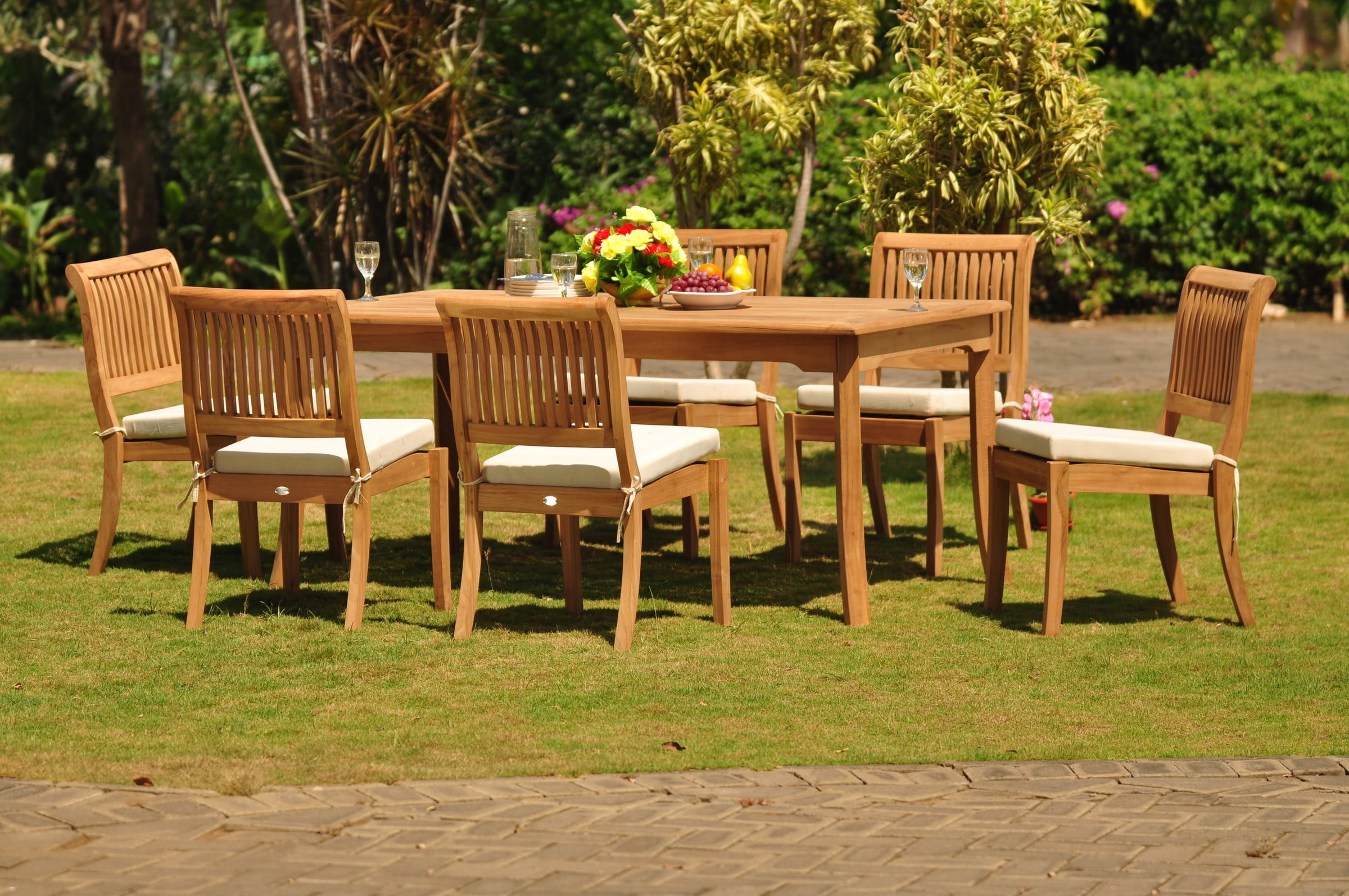 Teak Dining Set: 6 Seater 7 Pc: 71