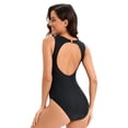 thumbnail image 5 of Xijirk One Piece Swimsuit Women,Net Detail Swimsuit Solid Color Block Summer Leisure Slim Fit Beachwear for Pool and Seaside Outings,Womens Swimsuits,Black,XL, 5 of 8