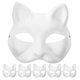 thumbnail image 1 of 6PCS Unpainted Cat Face Masks for DIY Craft, Cosplay Theatre Party Costume Accessories, 1 of 2