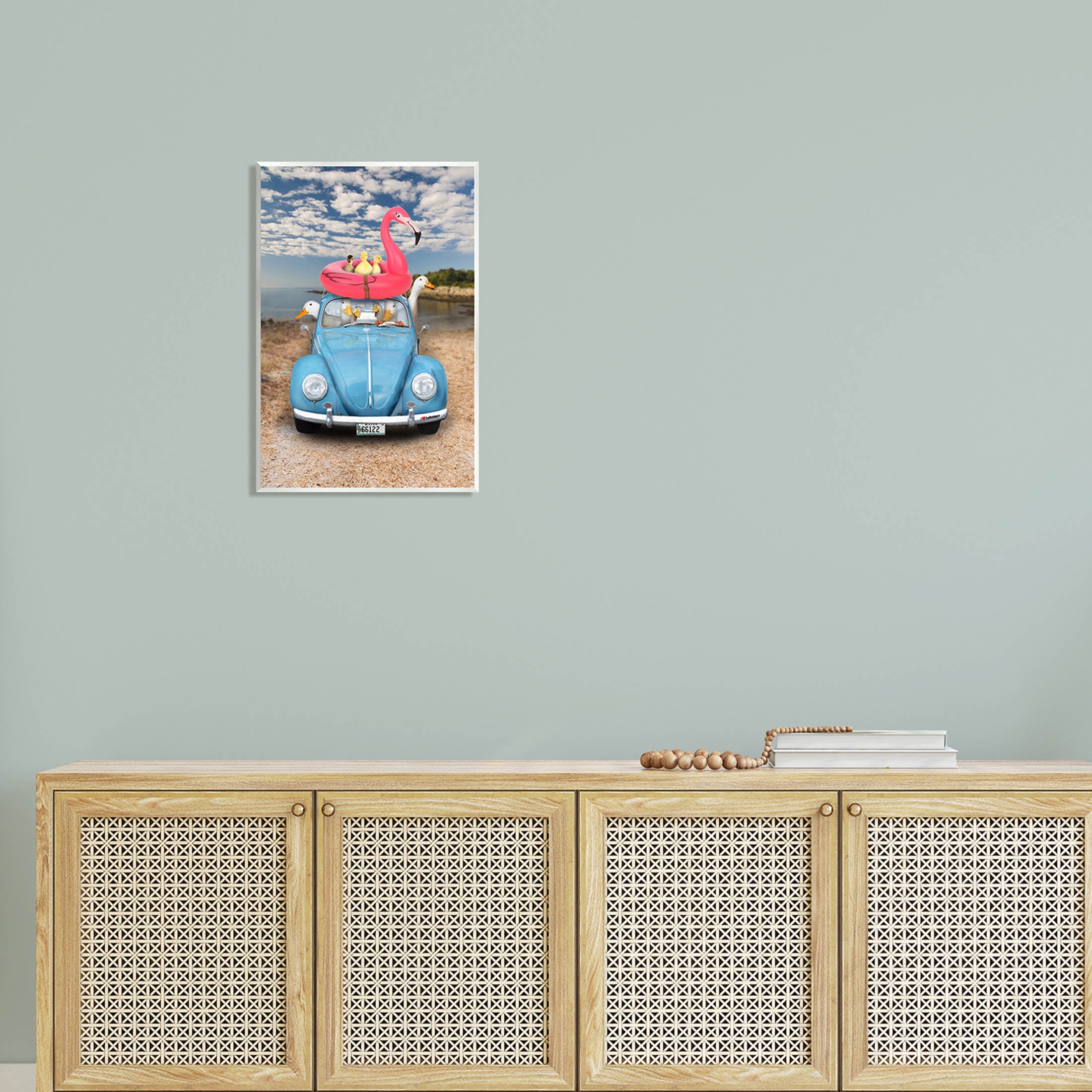 Funny Summer Beach Vacation Geese Animals & Insects Graphic Art Unframed Art Print Wall Art