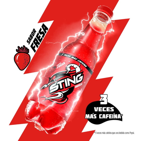 Bebida energetizante Sting sabor fresa 400 ml