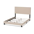 thumbnail image 4 of Baxton Studio Ramon Modern and Contemporary Beige Linen Fabric Upholstered King Size Panel Bed with Nailhead Trim, 4 of 9