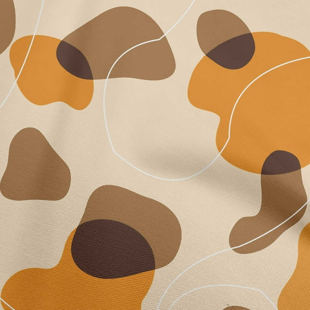 oneOone Cotton Poplin Twill Orange Fabric Abstract Organic Shape Craft Projects Decor Fabric Printed By The Yard 56 Inch Wide
