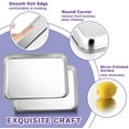 thumbnail image 3 of Baking Tray Set of 2,Casewin Stainless Steel Baking Sheet Pan Professional, Non Toxic & Healthy, Mirror Finish & Rust Free, Easy Clean & Dishwasher Safe, 3 of 5