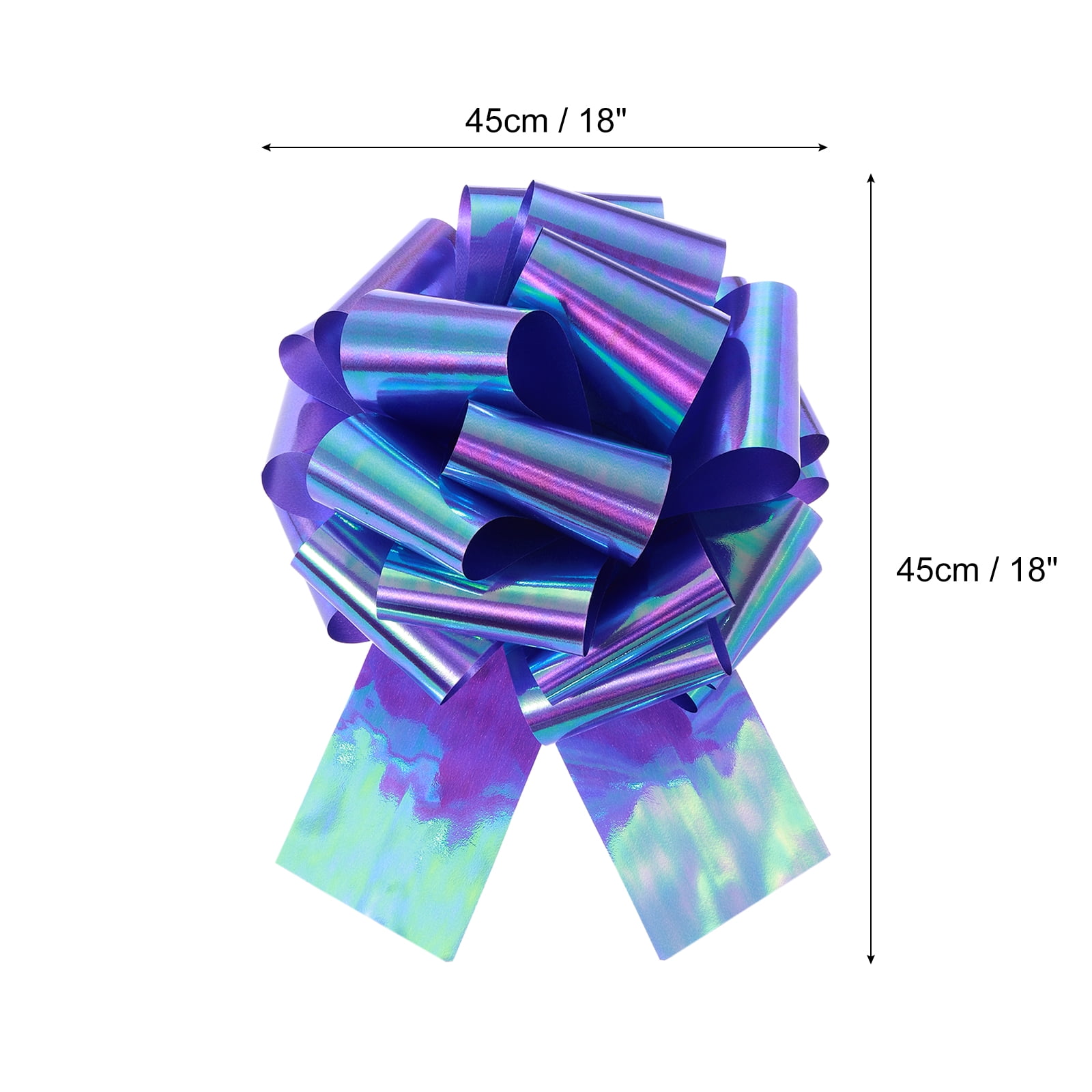 Uxcell Metallic Large Big Pull Bow Gift Wrapping Bows Ribbon for Wedding Car Baskets Presents Colorful Purple 18 inch