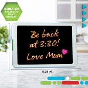 Discovery Kids Neon Glow Drawing Easel w/Color Markers, Built-in Kickstand/Wall Mount, Choose from 6 Light Modes, Easy to Clean/Washable, Wide Screen, Flat Storage, Great for Children, Multicolor