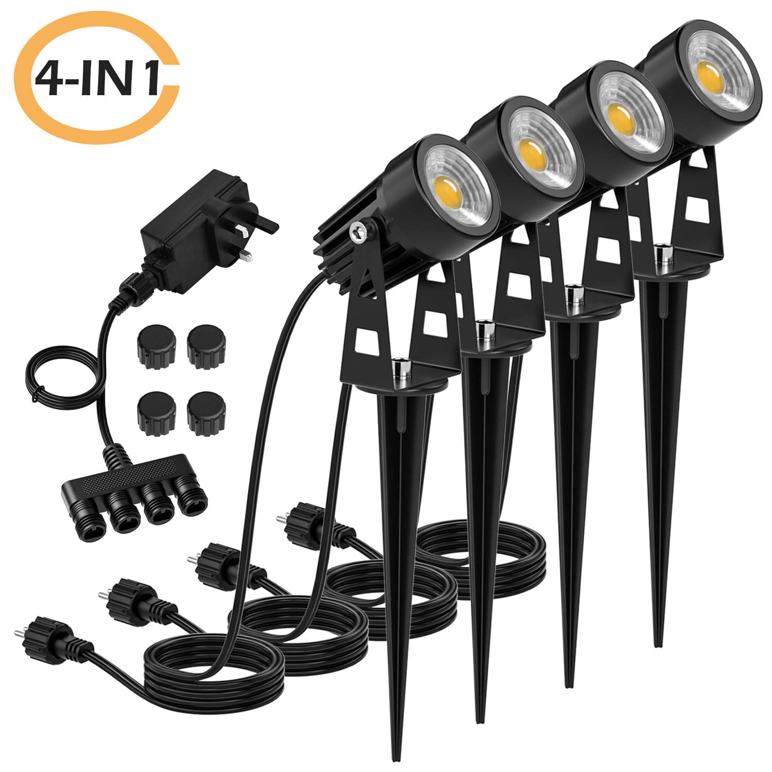 Kohree Garden Lights 4 Pack 3W COB Rotatable LED Landscape Spike