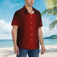 thumbnail image 4 of Hawaiian Shirt for Men, Red Geometric Perforated Square Background Summer Shirts for Men, Mens Button Down Short Sleeve Shirt, 4 of 7