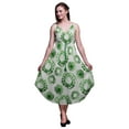 thumbnail image 1 of Bimba Robe Midi Imprimée Teinture sur Nœuds pour Femmes Été Col en V Tenue de Vacances-Moyenne, 1 of 1