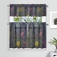 thumbnail image 2 of Country Floral Curtains 36 Inch Short - 3 Panel Vintage Farmhouse Set with Bohemian Wildflower Print, Rod Pocket Window Drapes for Rustic Kitchen Decor, 2 of 6
