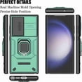 thumbnail image 7 of Dteck Compatible with Samsung Galaxy S24 Ultra Bracket Shell,with Slide Lens Cover Magnetic Metal Ring Holder Heavy Duty TPU+PC Shockproof Phone Case for Samsung Galaxy S24 Ultra 5G,Green, 7 of 7