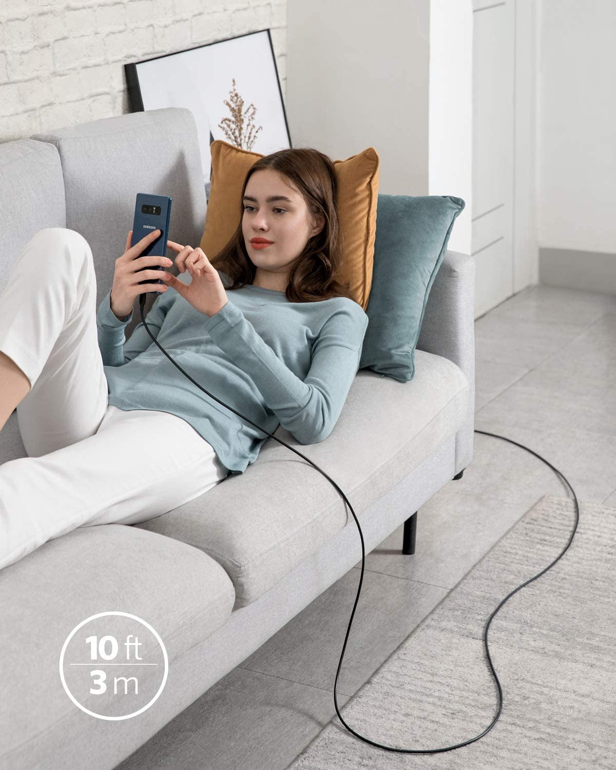 6ft and 10ft Long PD USB-C Cables for OnePlus Pad 2/Pro/3 (2025) - Fast Charge TYPE-C to TYPE-C Cord Power Wire USB-C to USB-C Data Sync High Speed Braided