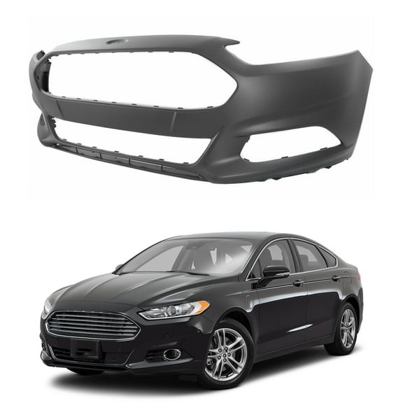 EPOTOOR Front Bumper Cover Replacement for 2013 2014 2015 2016 Ford Fusion with Tow Hook Hole Primerd