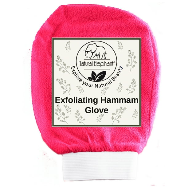Natural Elephant Exfoliating Hammam Glove Kessa Mitt Pink Tulip