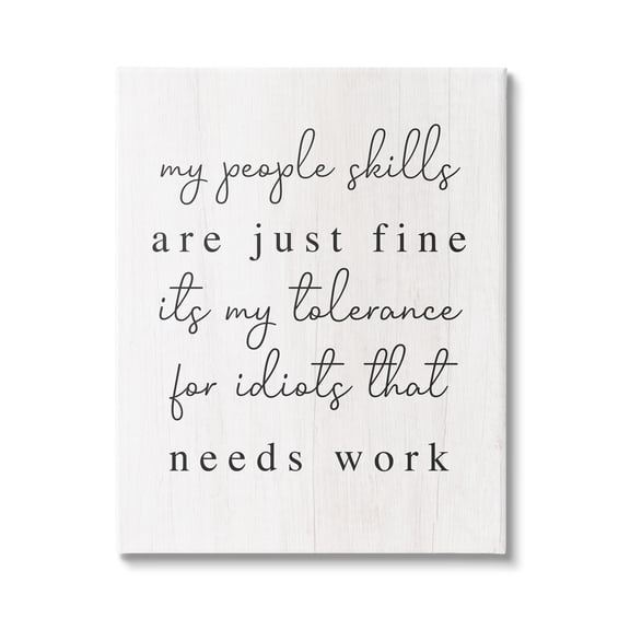 Stupell Industries Sassy People Skills Phrase Inspirational Painting Gallery Wrapped Canvas Art Print Wall Art, 16 x 20