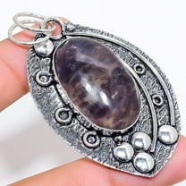 Natural Sunstone In Lolite Gemstone 925 Sterling Silver Pendant 2.64"