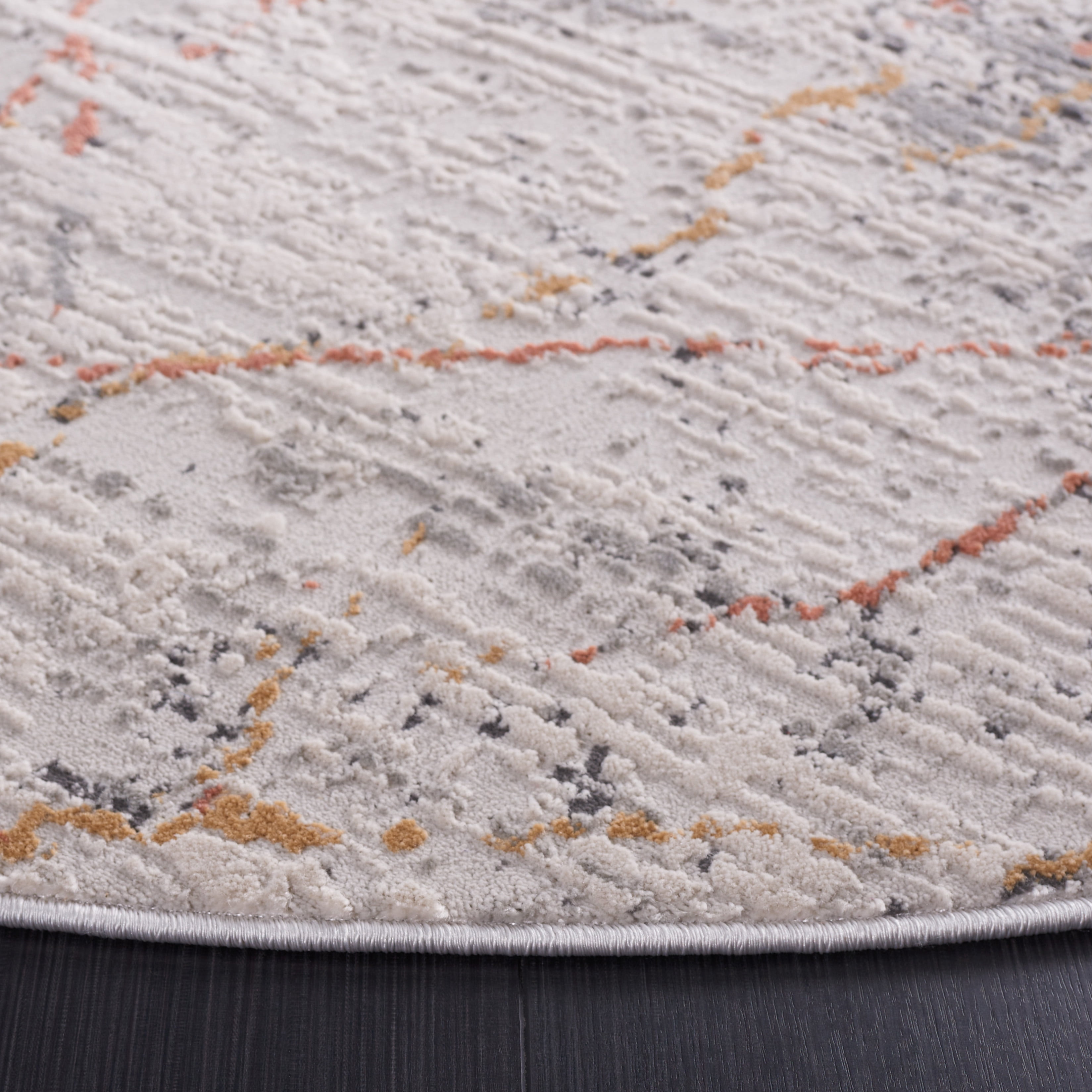 SAFAVIEH Vogue Marjan Abstract Area Rug, Beige/Rose, 6'7" x 6'7" Round