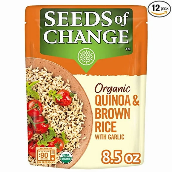 Seeds of Change, Organic, Quinoa & Brown Rice, With Garlic, 8.5 oz (pack of 4)