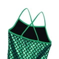 thumbnail image 6 of Aislor Girls Sequins Mermaid Costume Criss Cross Back Fishscale Leotard Tutu Ballet Dress Princess 3-10 Green 6, 6 of 7