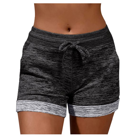 Abcnature Plus Size Shorts, Womens Athletic Shorts, Women Pockets Loose Hot Summer Beach Shorts, Trousers Sports, Comfy Beach Shorts, Yoga Pants, Cycling Sport Shorts Black XL