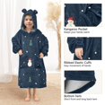 thumbnail image 3 of FORMRS Wearable Blanket Hoodie with Sleeves for Kids Cozy Flannel Sweatshirt, Christmas Whimsy, 3 of 7