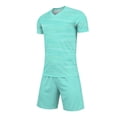 thumbnail image 5 of Nilvkv Toddler Girl Outfit, Girls Athletic Sets, Fast Dry Breathable Short Sleeve Jersey and Pocketed Shorts Set Training Green 11-12 Years, 5 of 8