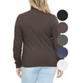 thumbnail image 3 of Stretch Is Comfort Women's Plus Size Relaxed Fit Warm Long Sleeve Turtleneck Top Brown 3X, 3 of 7