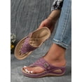 thumbnail image 2 of Orthopedic Wedge Sandals for Women 2025 Dressy Summer Comfortable Arch Support Casual Slip on Flats Flip Flops for Women Ladies Beach Outdoor Slides Slippers Shoes, 2 of 12