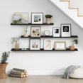 thumbnail image 6 of Floating Picture Ledge Shelves for Wall Set of 4, 24 Inch Solid Wood Wall Shelves with Lip Long Large Nursery Book Shelf for Toys Storage Kids Bookshelf Wall Mounted Living Room Bedroom Decor Frames, 6 of 14