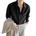 thumbnail image 2 of Camisa de color puro para hombre, camisa de manga larga para hombre, camisa con botones para hombre, camisa de cuello vuelto para hombre, ultra sensible, 2 of 9