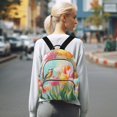 thumbnail image 7 of JIALIOU Mini Backpack Purse for Women Quilted Casual Daypack Small Travel Shoulder Bag, Watercolor Bird Tulip, 7 of 7